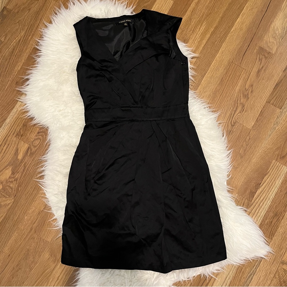 DONATED Cynthia Steffe | Black Asymmetrical Cocktail Dress | Size 4